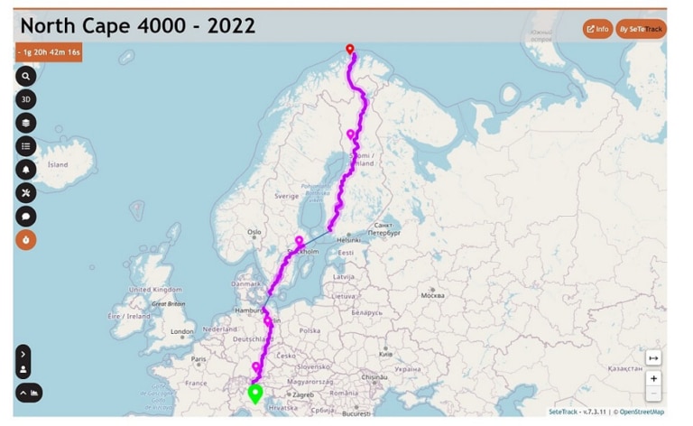 Parcours de la NorthCape4000 2022